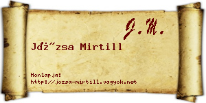 Józsa Mirtill névjegykártya